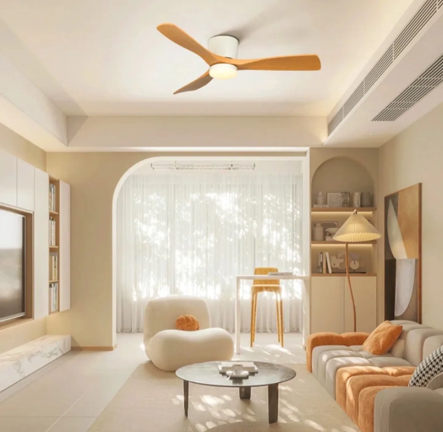 Flush Mount Ceiling Fan With Led Lights - NEW image indicator(3)