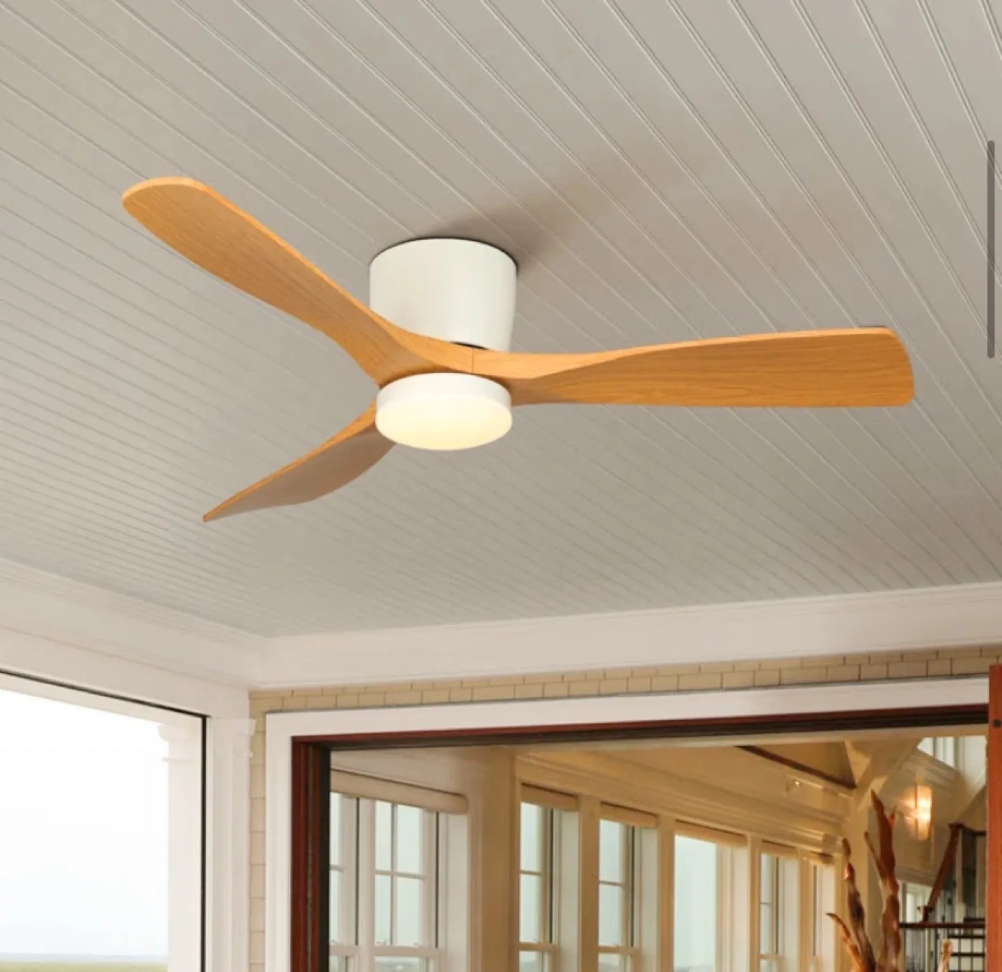 Flush Mount Ceiling Fan With Led Lights - NEW image indicator(2)