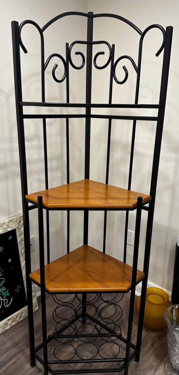 Corner Wine Rack with Shelves