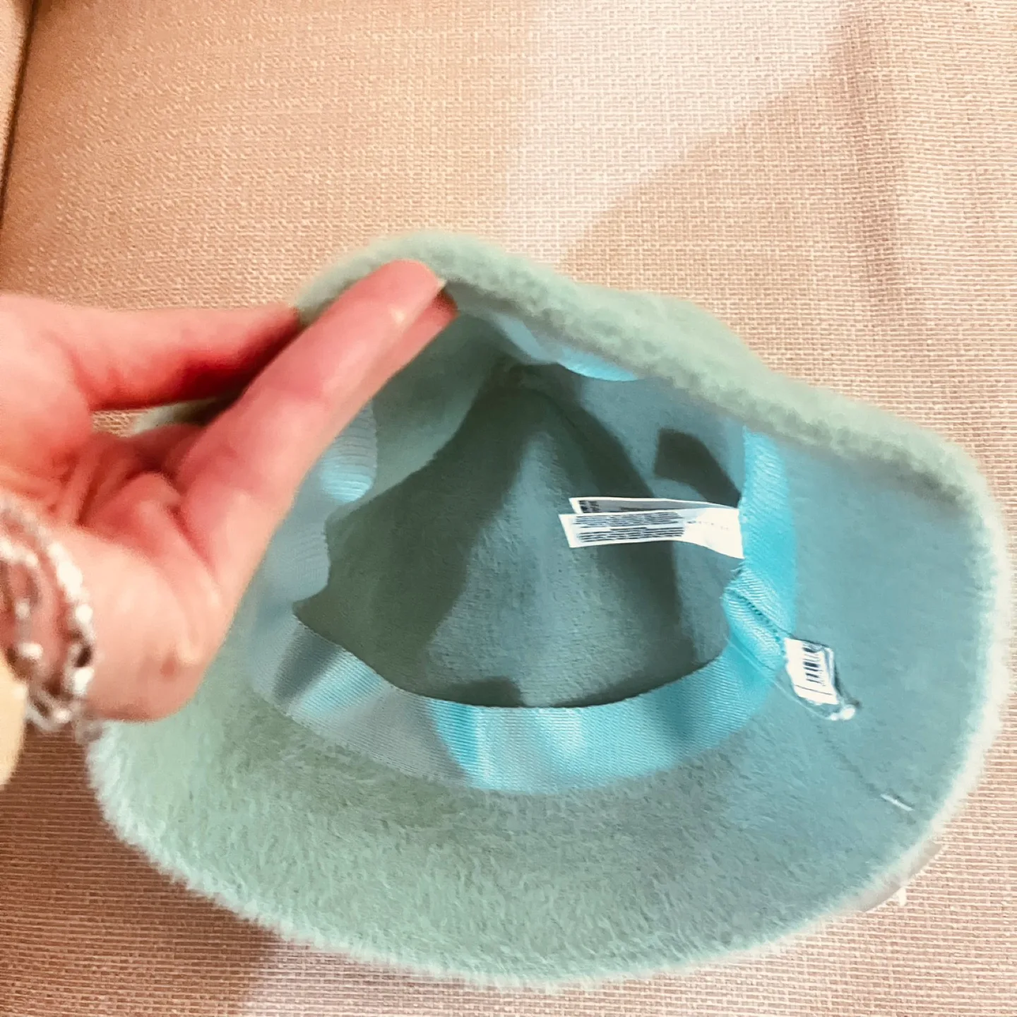 Wool Mint Green Fuzzy Bucket Hat image indicator(6)