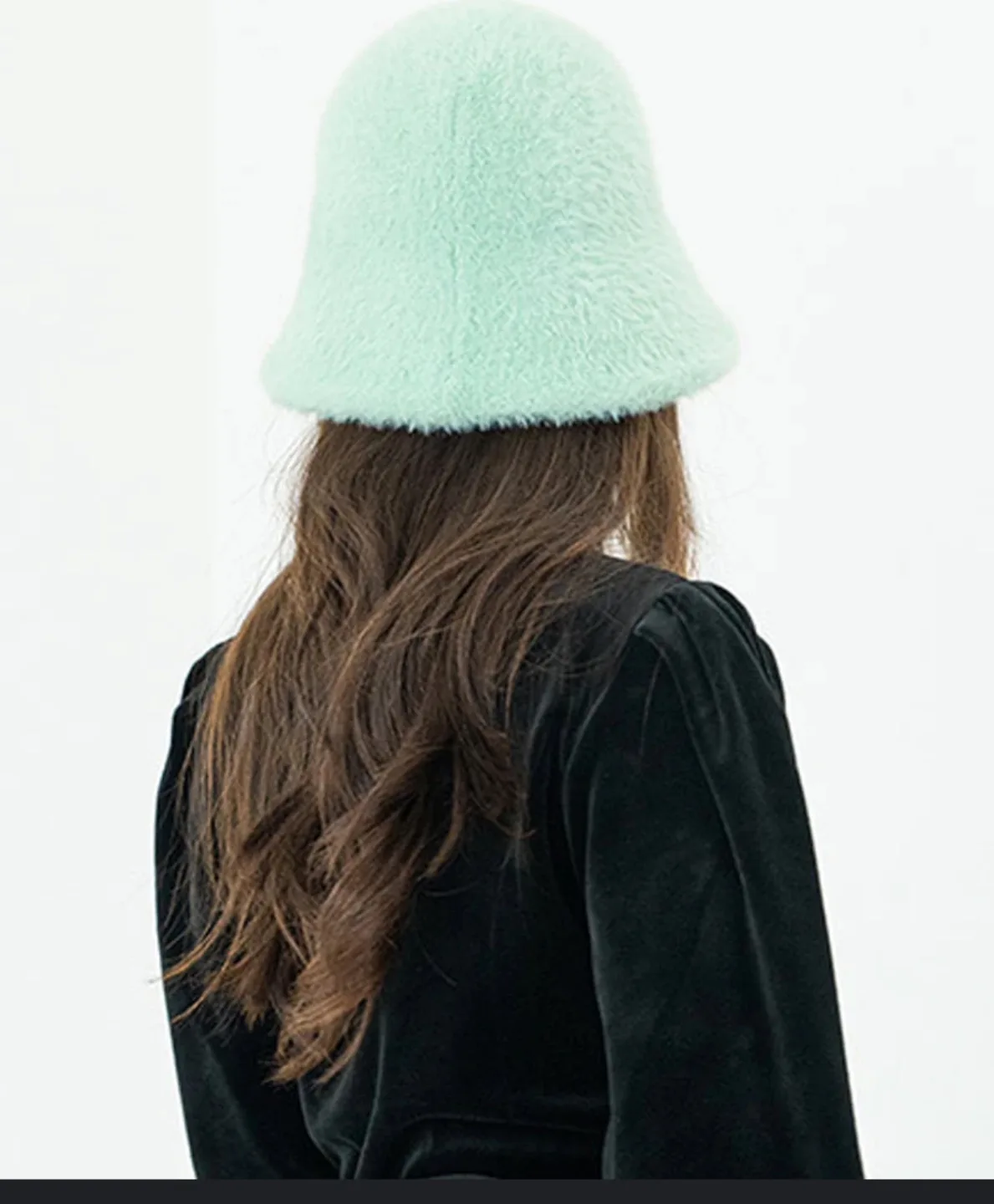 Wool Mint Green Fuzzy Bucket Hat image indicator(2)