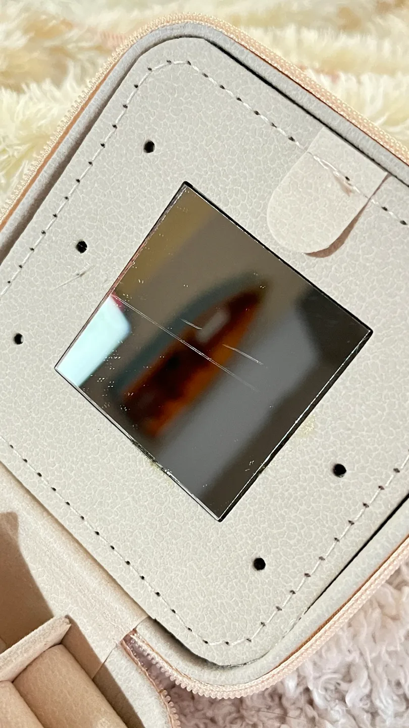 New Portable Blush Pink Jewelry Case with Mirror image indicator(6)