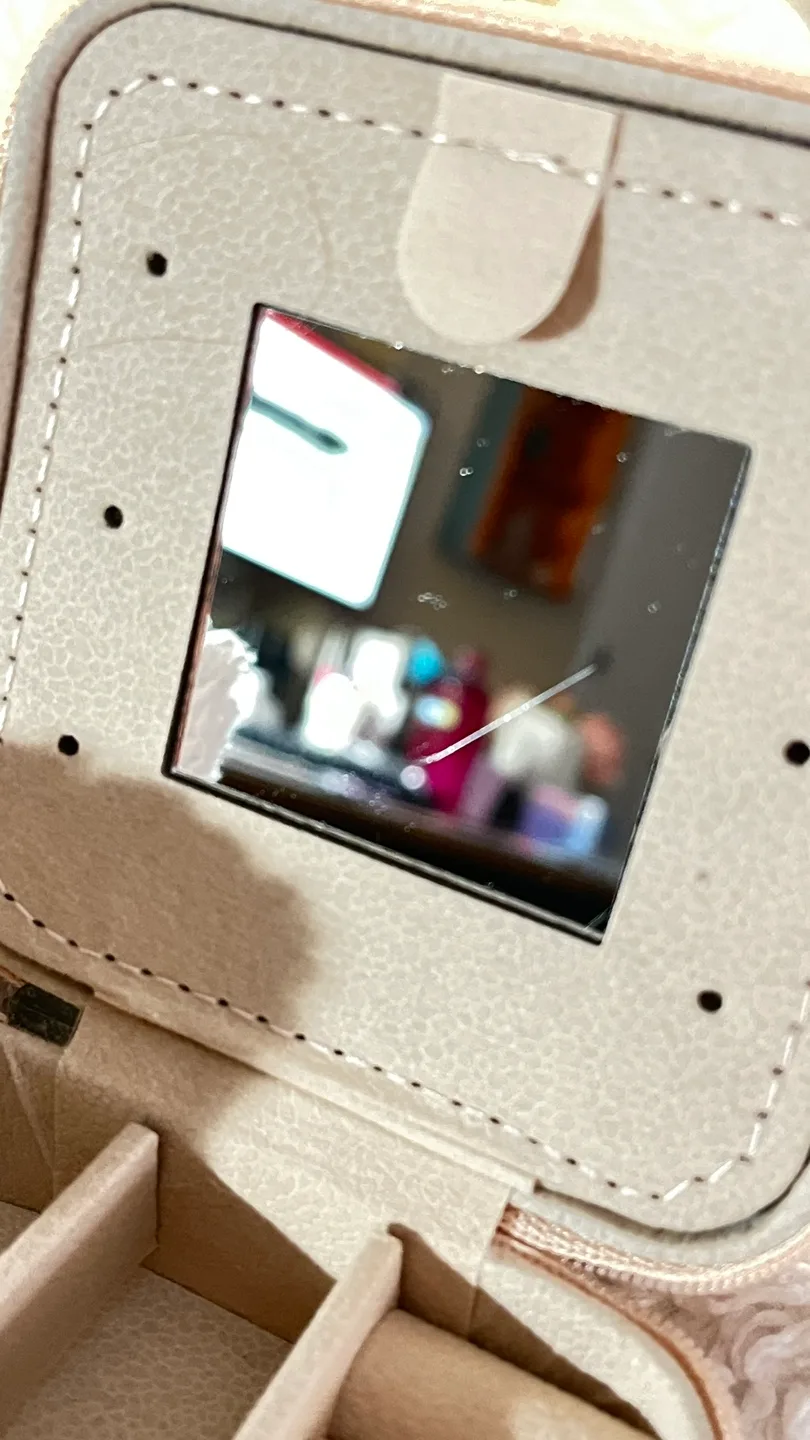 New Portable Blush Pink Jewelry Case with Mirror image indicator(4)