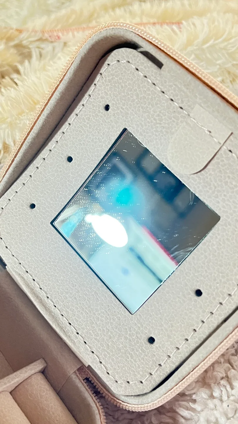 New Portable Blush Pink Jewelry Case with Mirror image indicator(5)