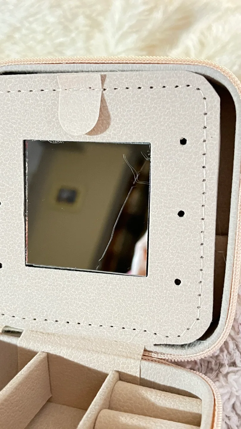 New Portable Blush Pink Jewelry Case with Mirror image indicator(3)