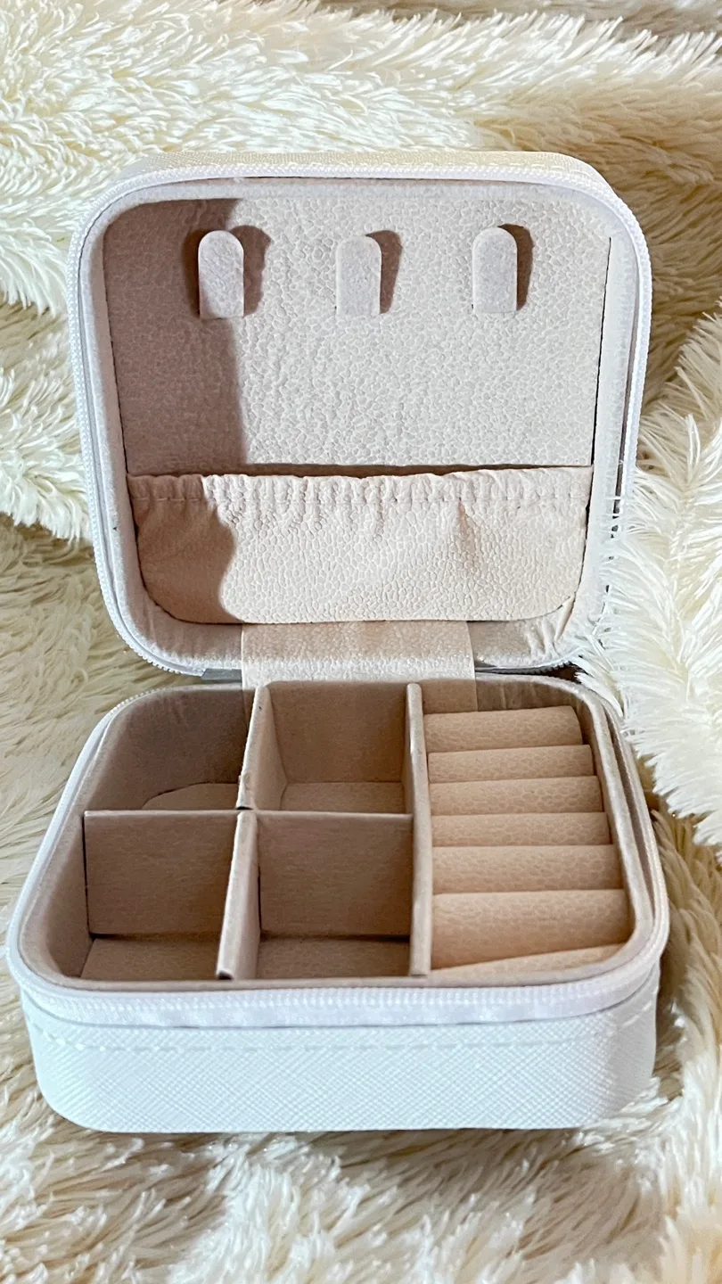 New Portable Blush Pink Jewelry Case with Mirror image indicator(8)