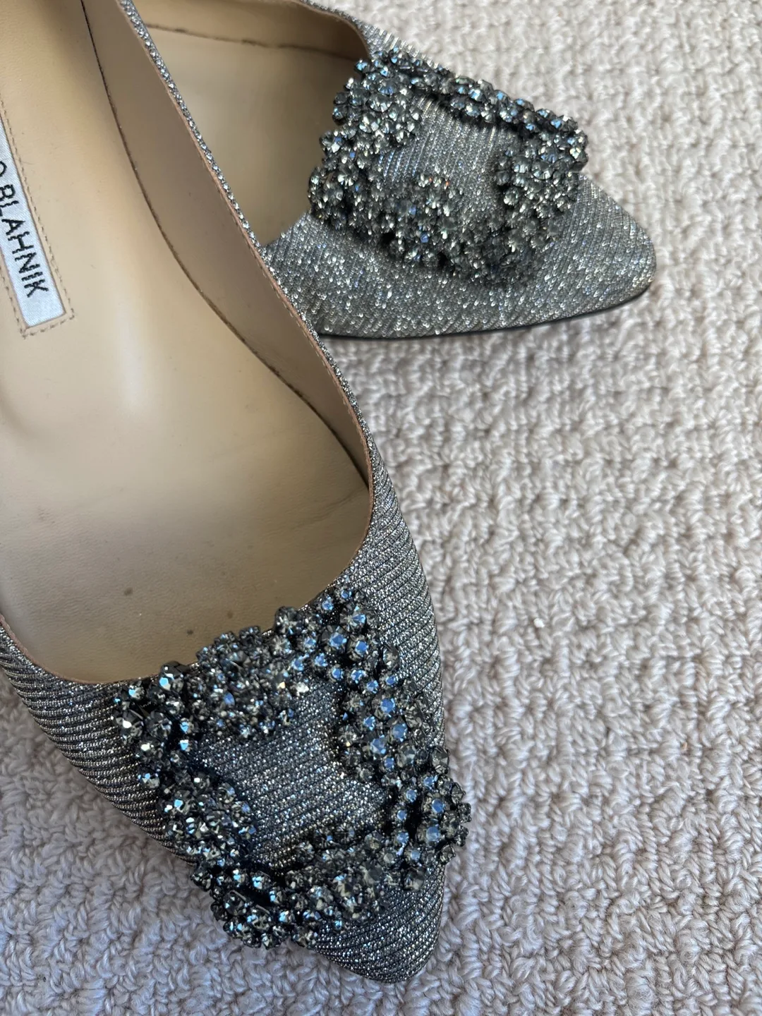 Manalo Blahnik Silver Glitter Ballerinas image indicator(2)