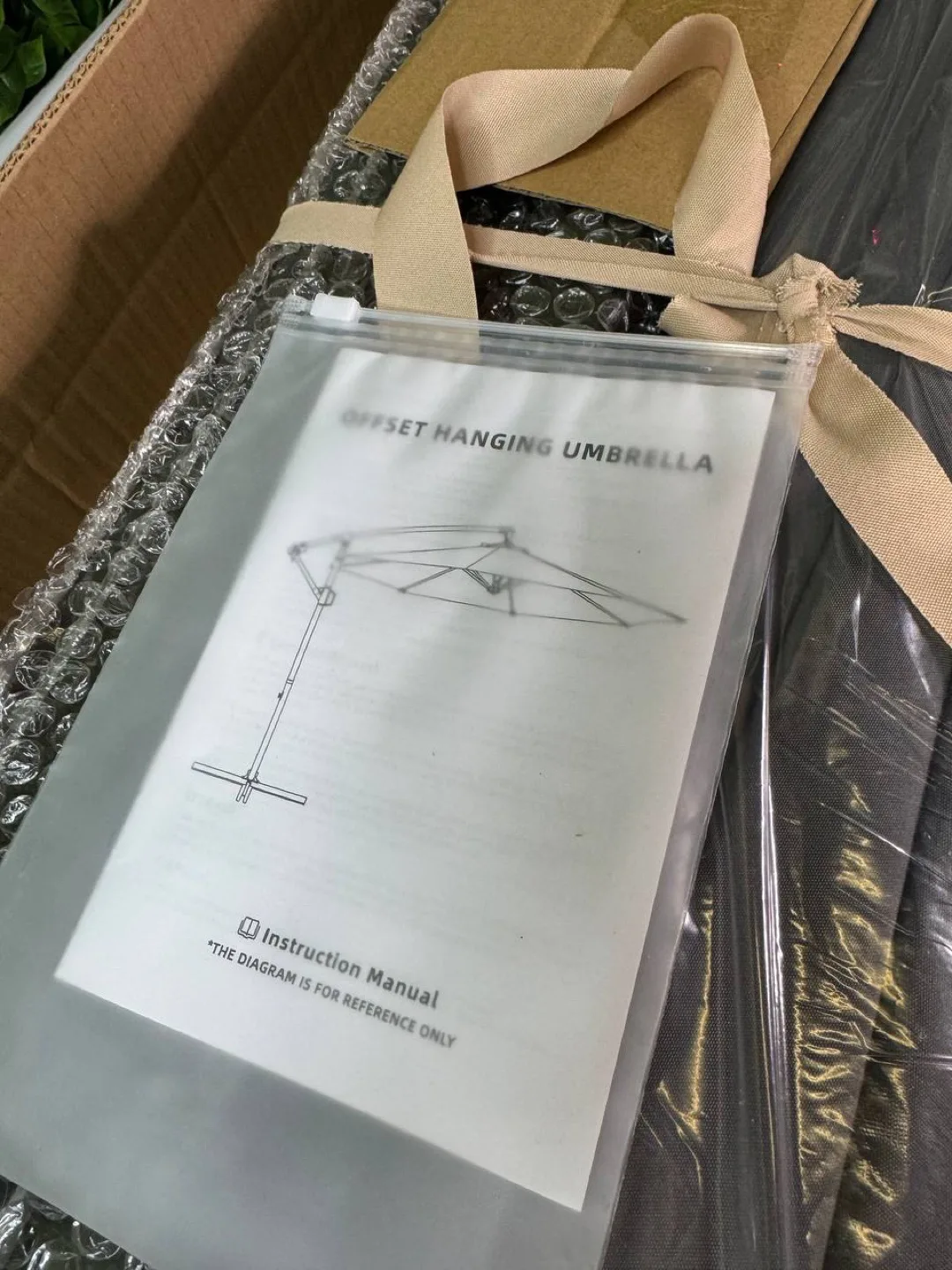 10ft Solar LED Offset Hanging Market Cantilever Patio Umbrella image indicator(3)