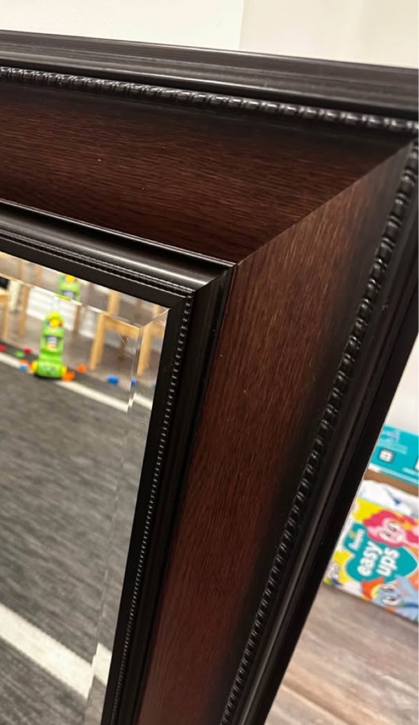 Large Dark Brown Framed Mirror