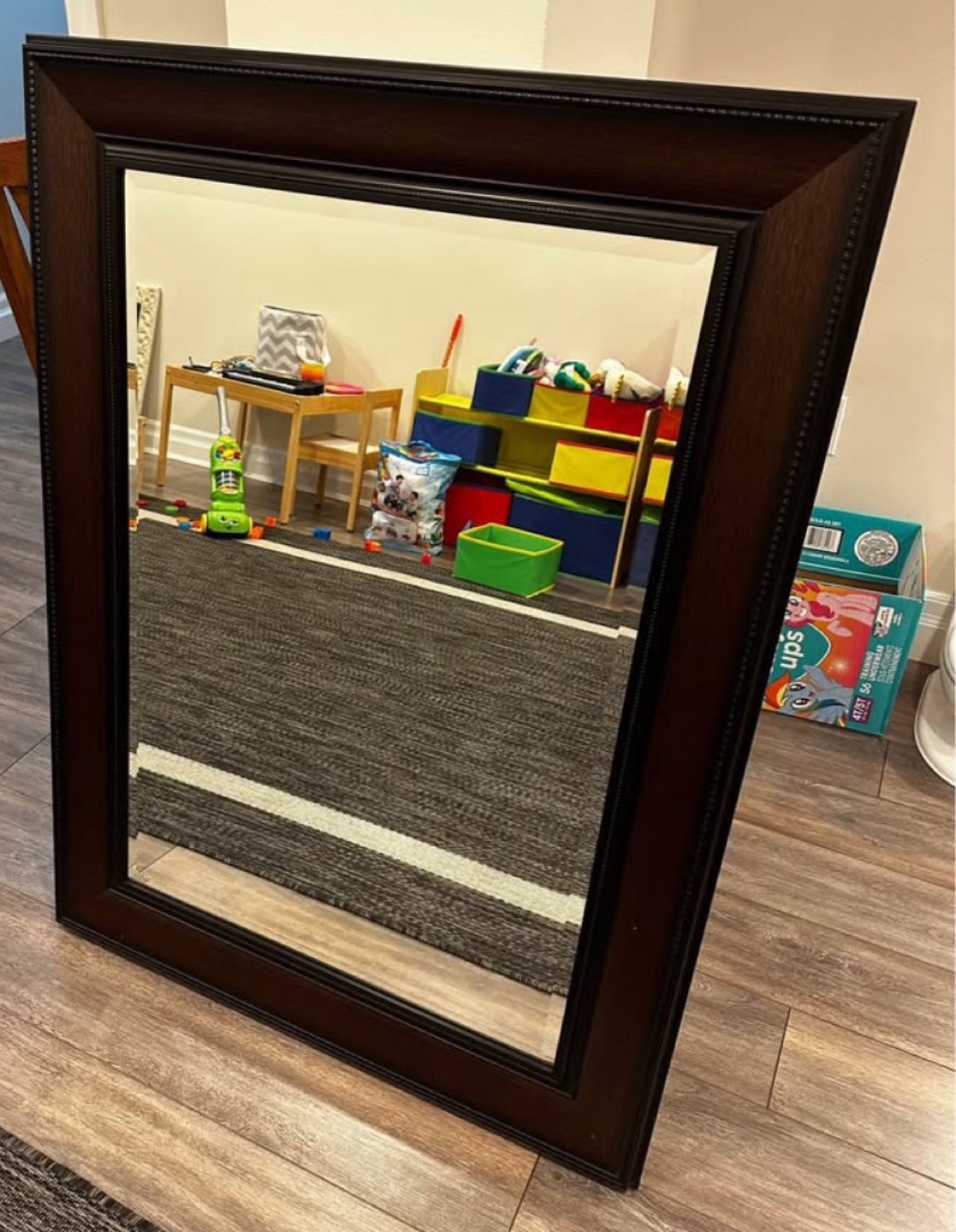 Large Dark Brown Framed Mirror - photo 2
