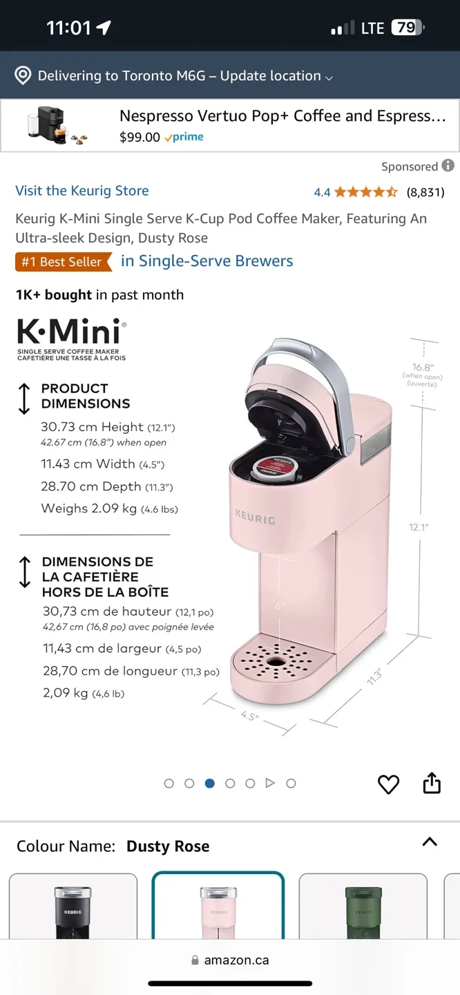 Keurig K-Mini Single Serve Coffee Maker - Dusty Rose image indicator(2)