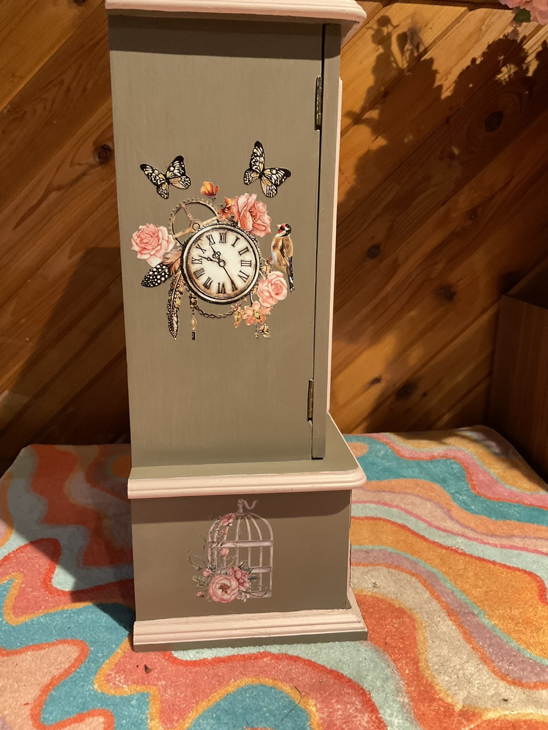 Vintage Painted Jewellery Box with Drawers and Compartments - photo 3