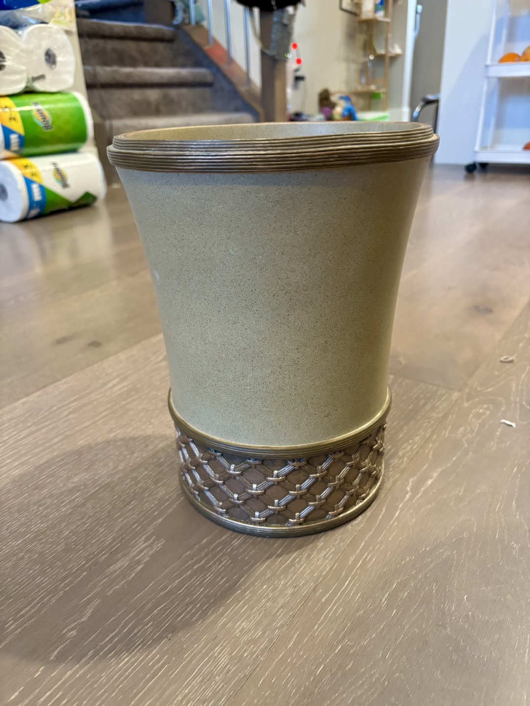 Elegant Ceramic Vase with Rose Gold Accents