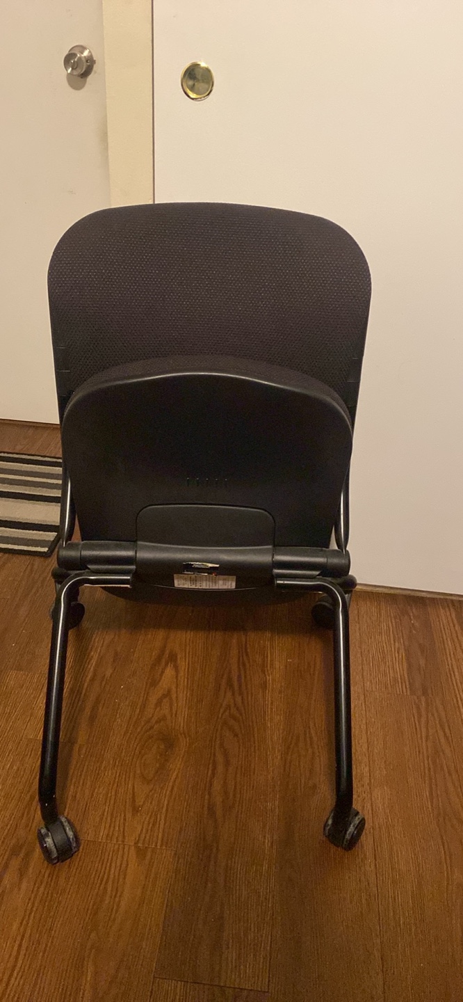 Foldable Black Office Chair with Wheels - photo 2