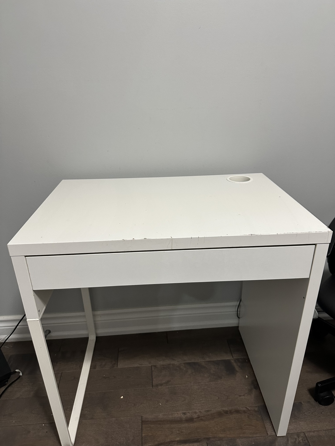 White IKEA Desk with Drawer - photo 2