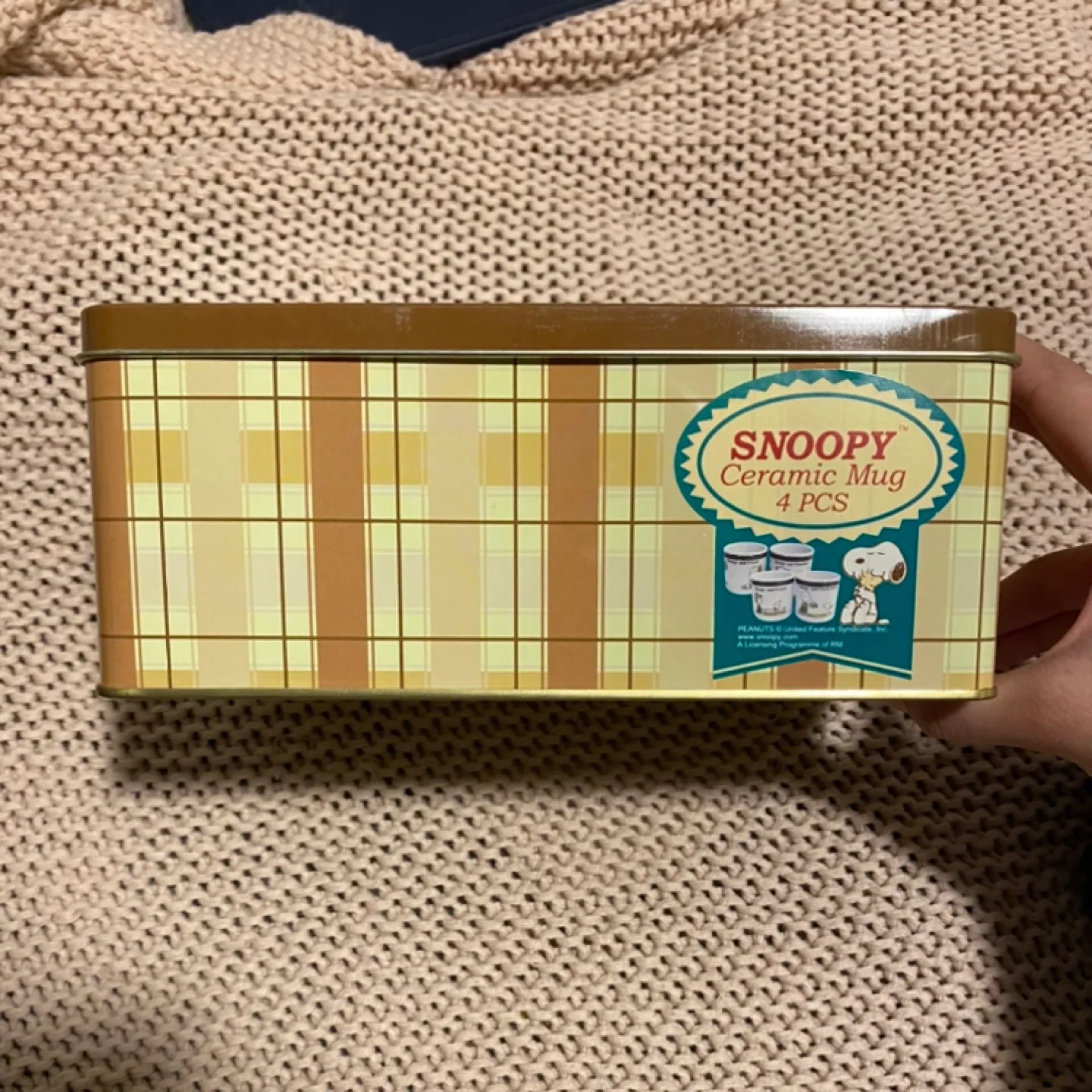 Snoopy and Friends - 4 ceramic mugs in collector’s tin image indicator(4)