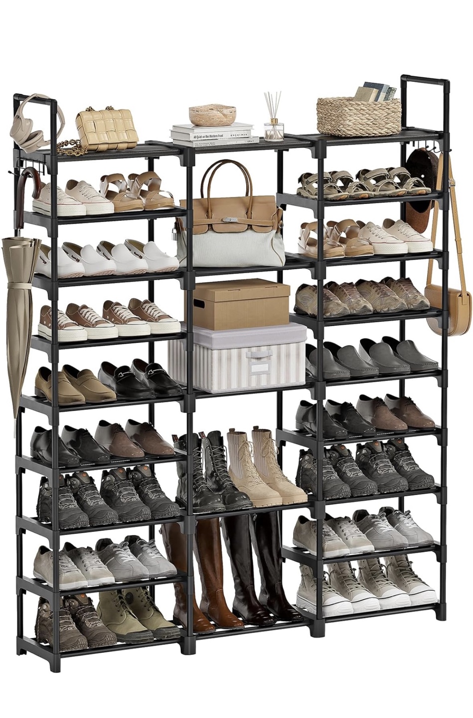Large Black Shoe Rack Organizer - Holds 30lbs per shelf! - photo 4