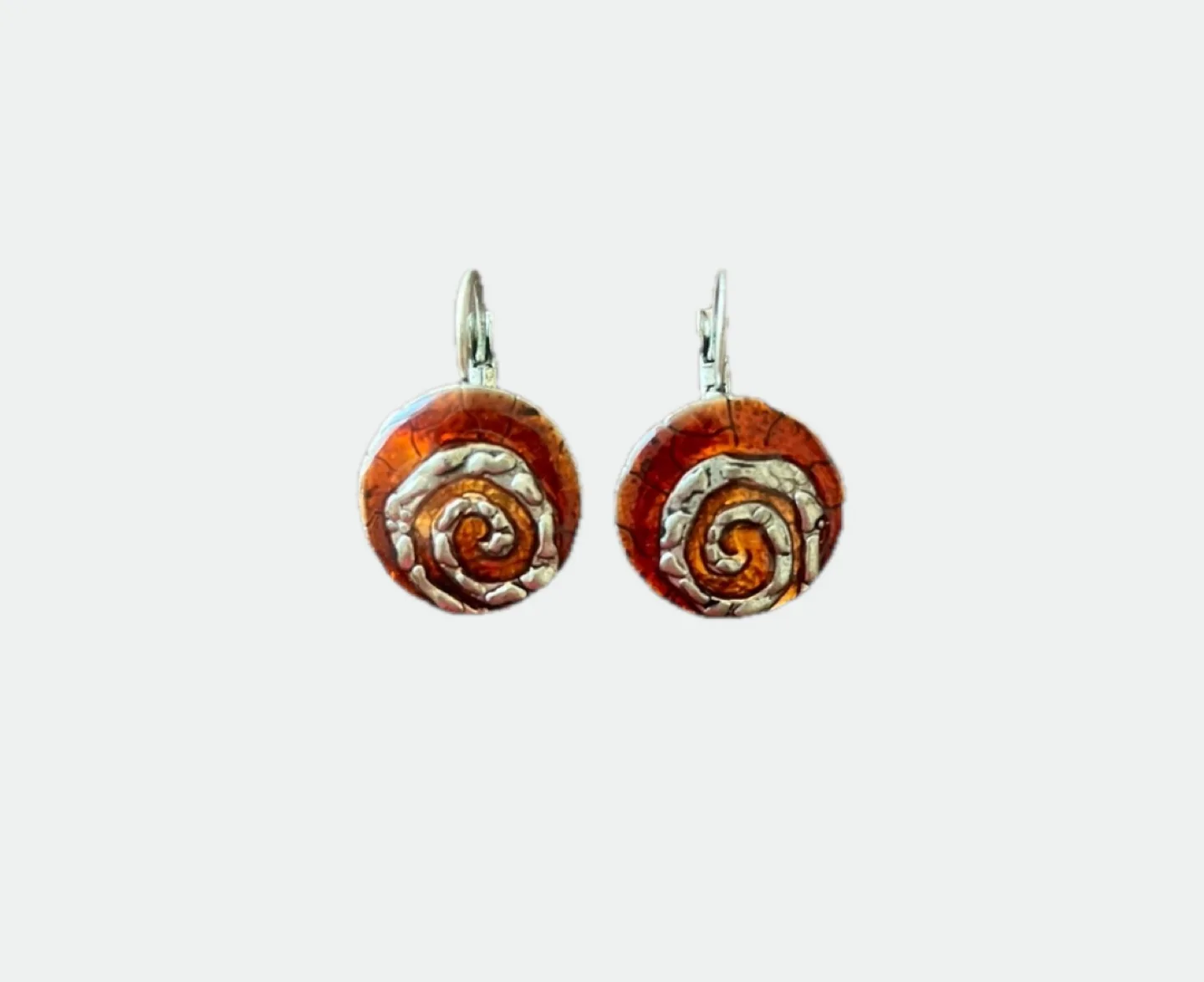 Unique Amber and Silver Spiral Earrings image indicator(3)