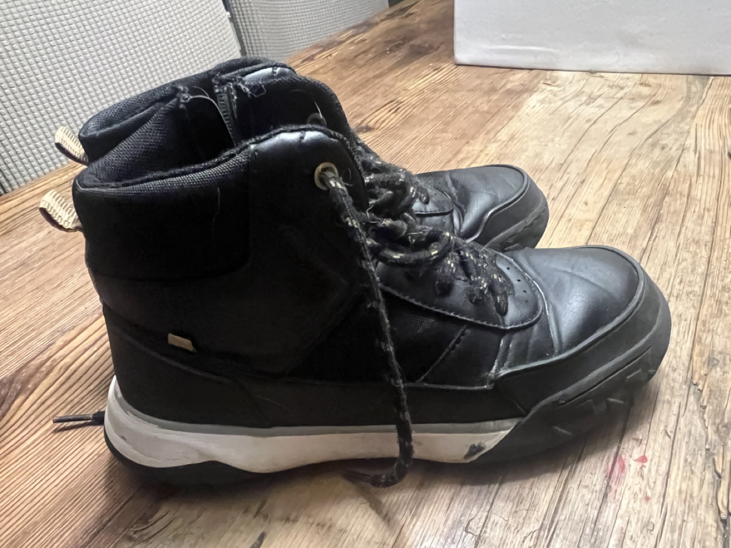 Black Leather High-Top Boots - Size 37 EU - photo 2