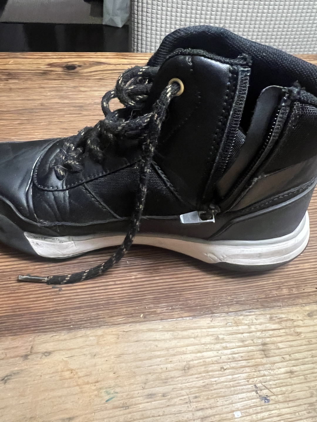 Black Leather High-Top Boots - Size 37 EU - photo 4