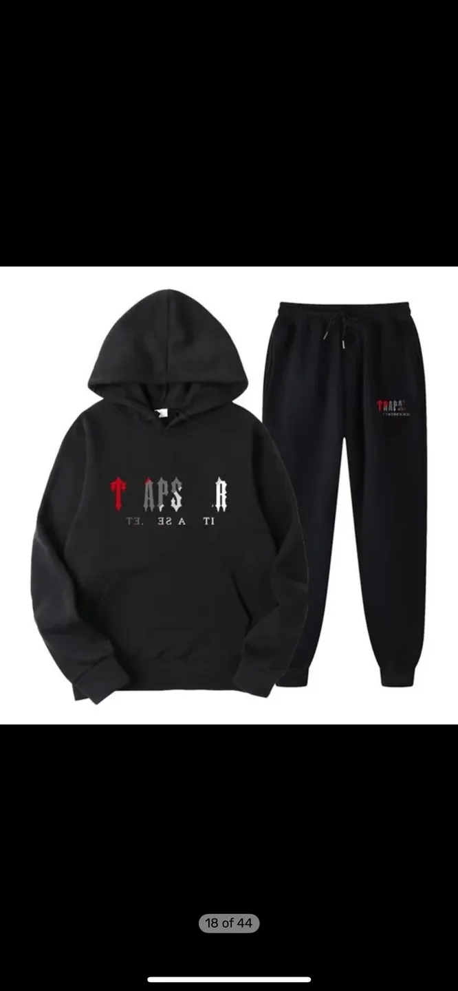 Black Trapstar Hoodie and Joggers Set thumbnail
