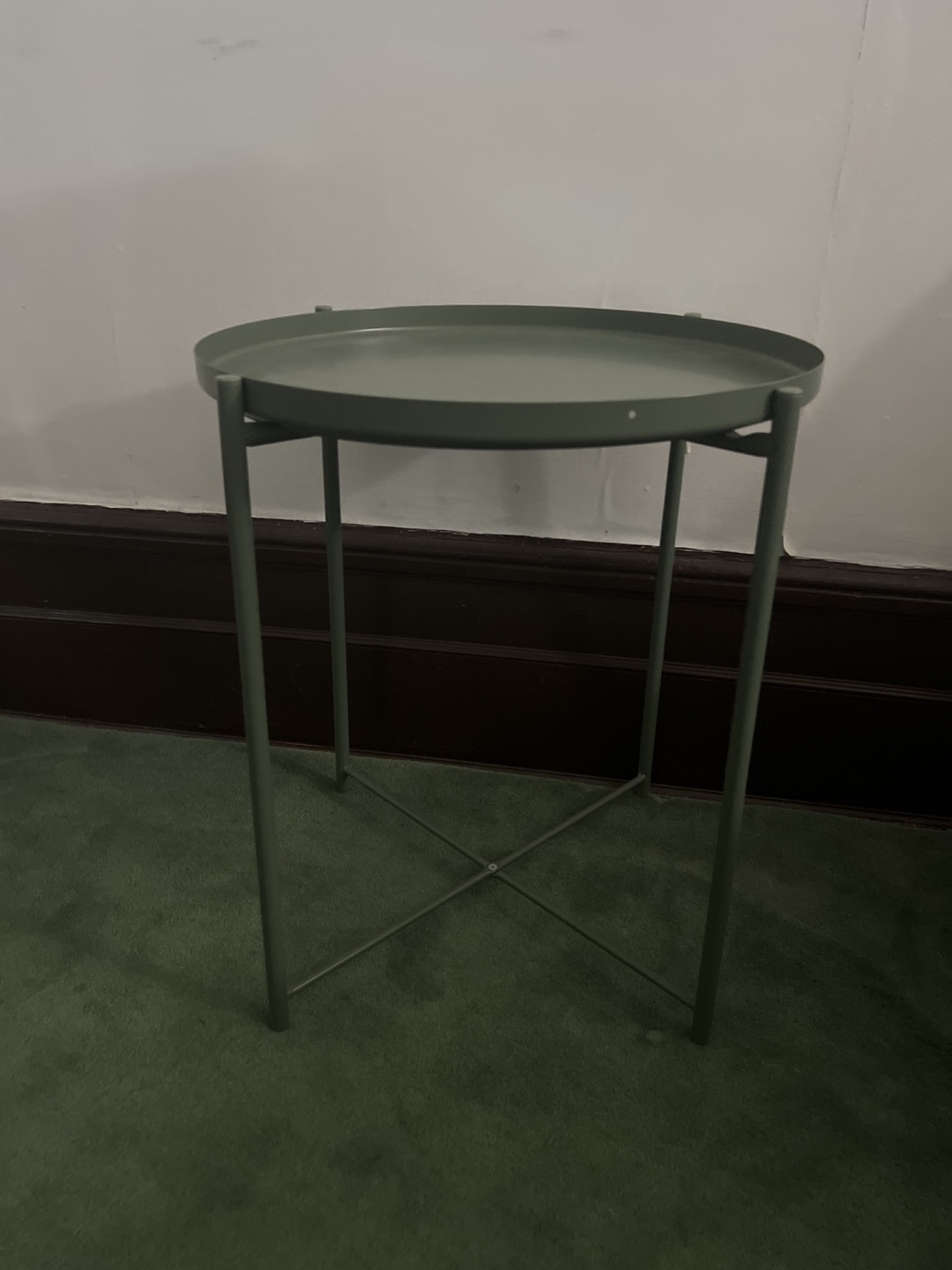 Sage Green Metal Side Table