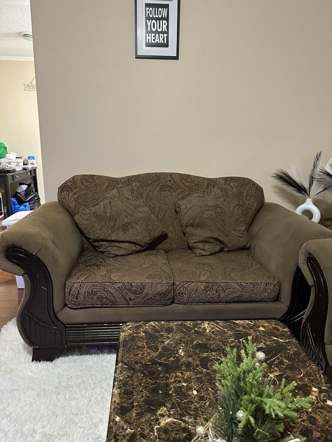 Brown Sofa Set with Chaise Lounge - photo 3