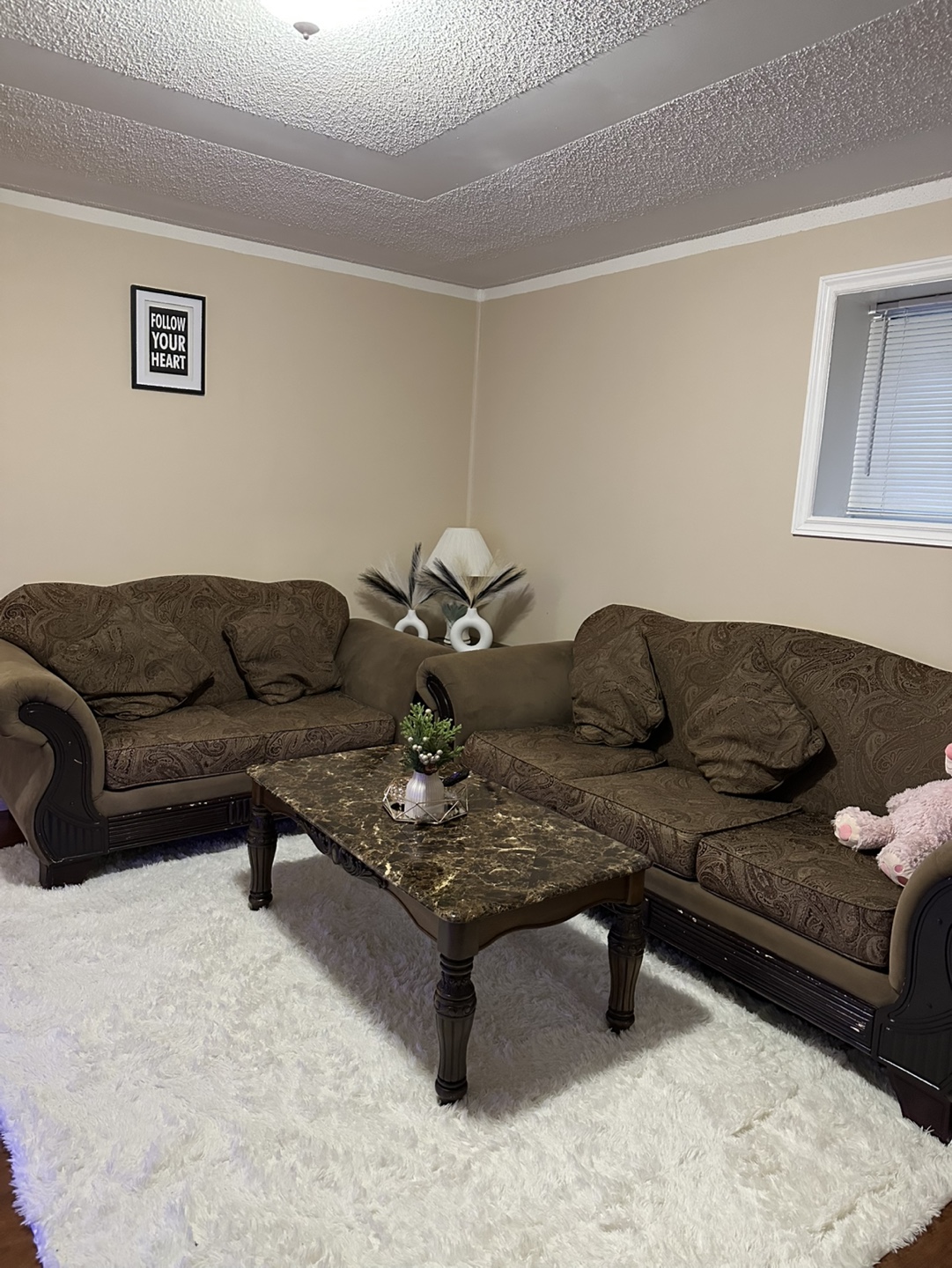 Brown Sofa Set with Chaise Lounge