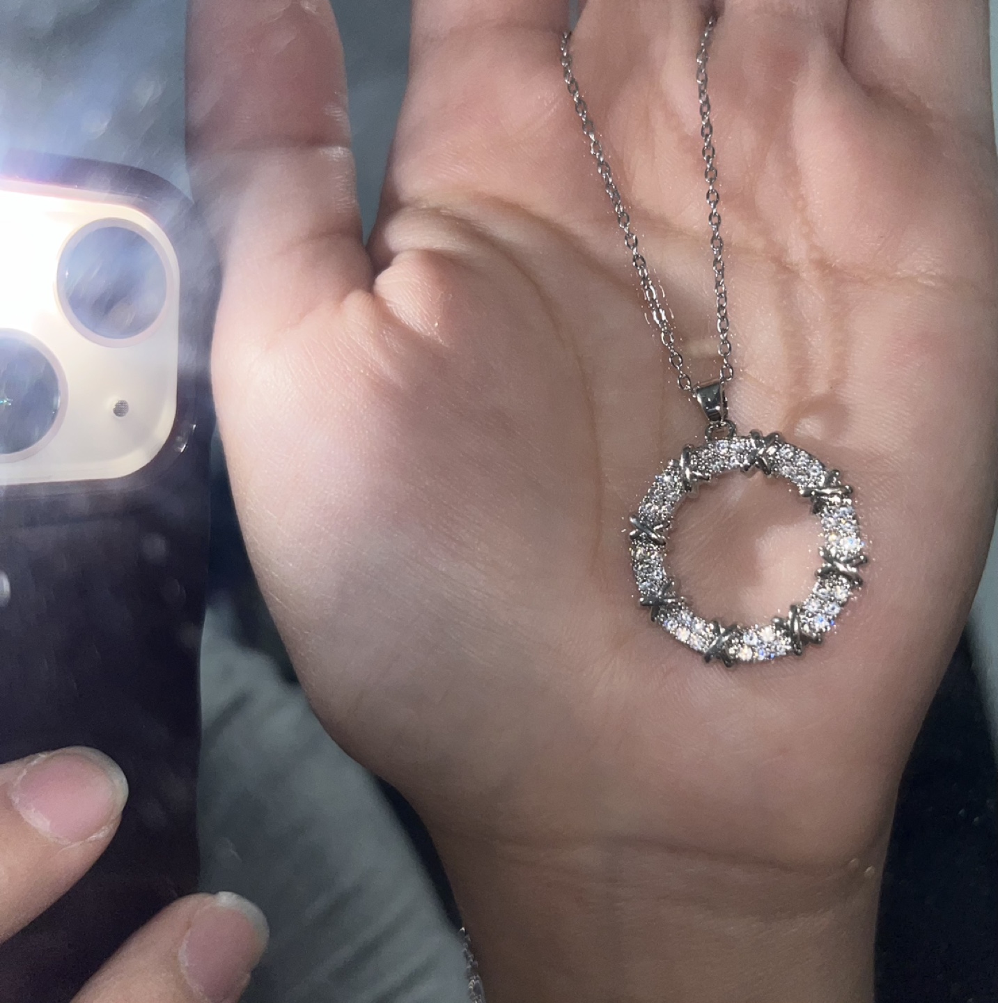 Silver Circle Pendant Necklace - photo 2