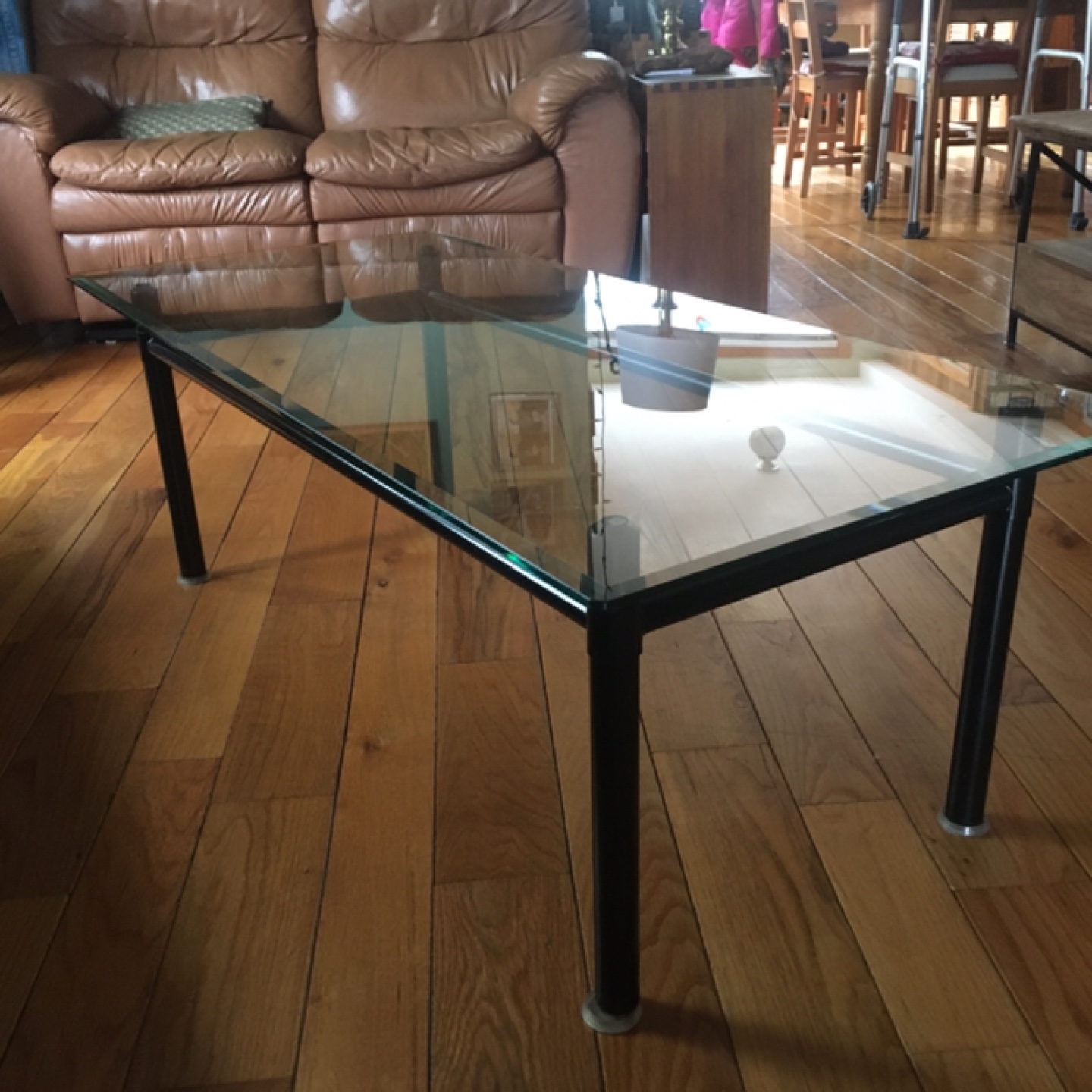 Glass top coffee table