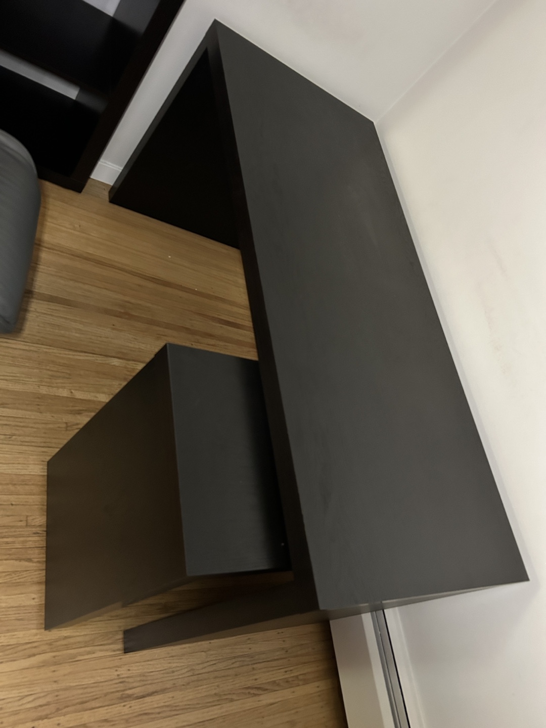 IKEA MALM Corner Desk - Black-Brown