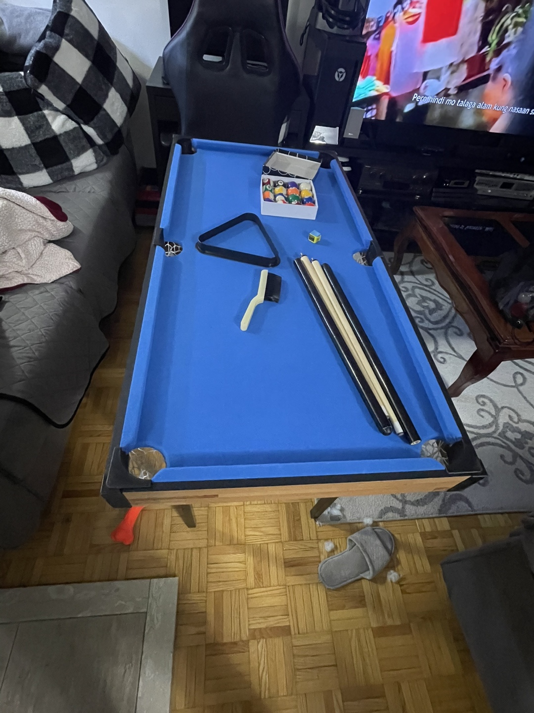 4in-1 Multi-Game Table - Pool, Ping Pong, and Curling