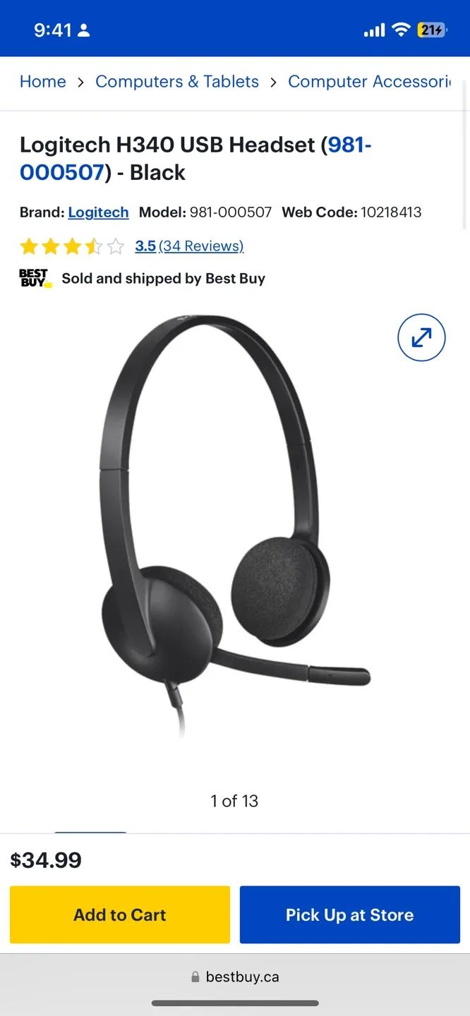 NEW Logitech H340 USB Headset - Black image indicator(3)