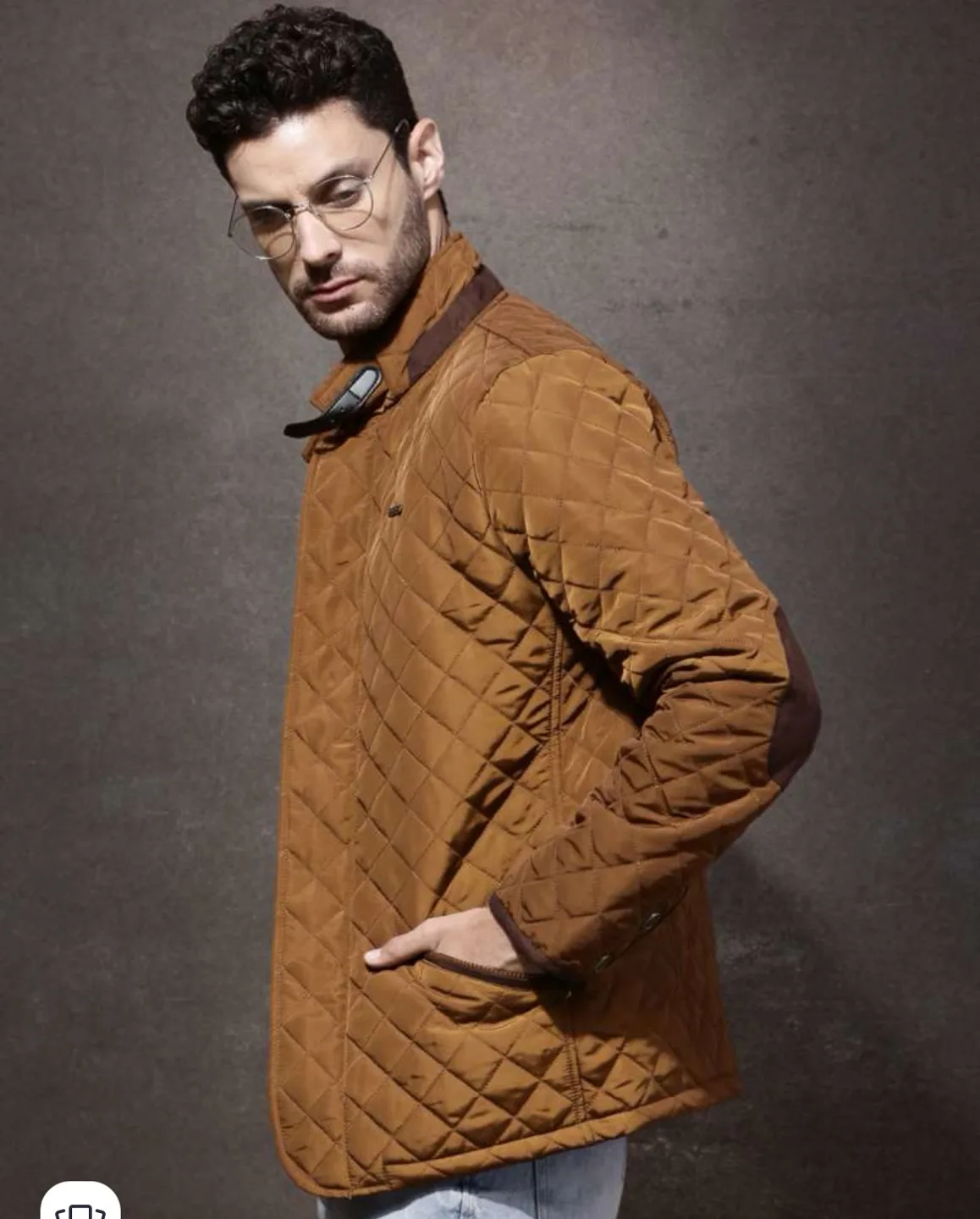 Roadster Men's Brown Quilted Jacket image indicator(4)