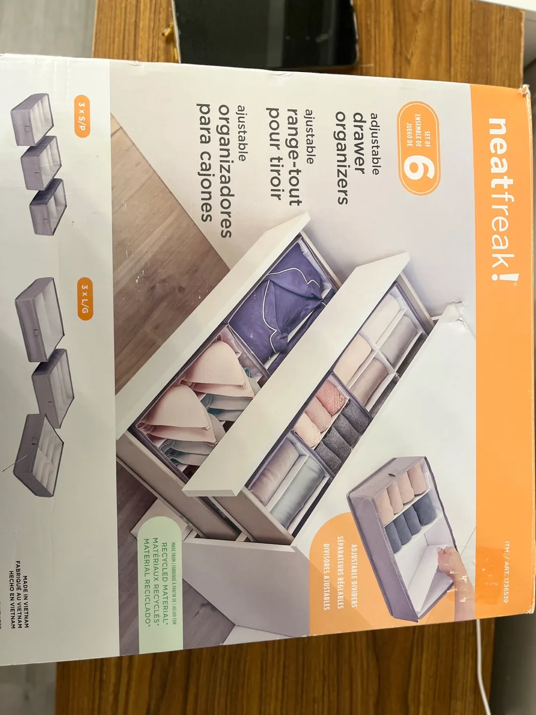 Neatfreak Adjustable Drawer Organizers (Set of 6) image indicator(3)