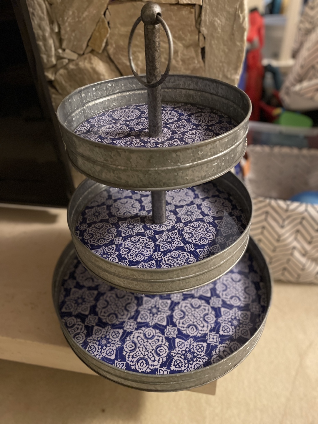 Three-Tiered Galvanized Metal Stand - photo 2