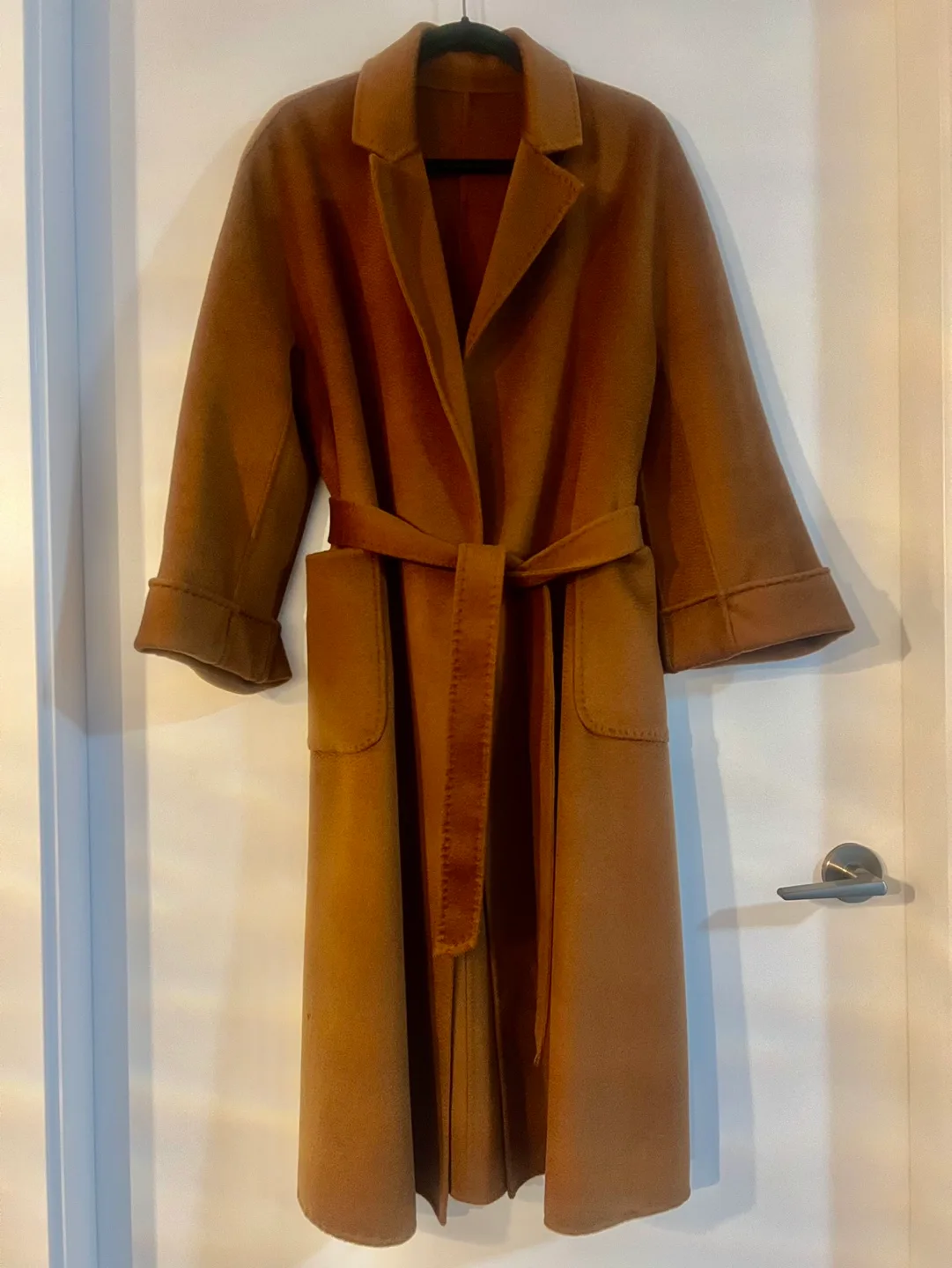 Dark brown  wool and cashmere coat thumbnail