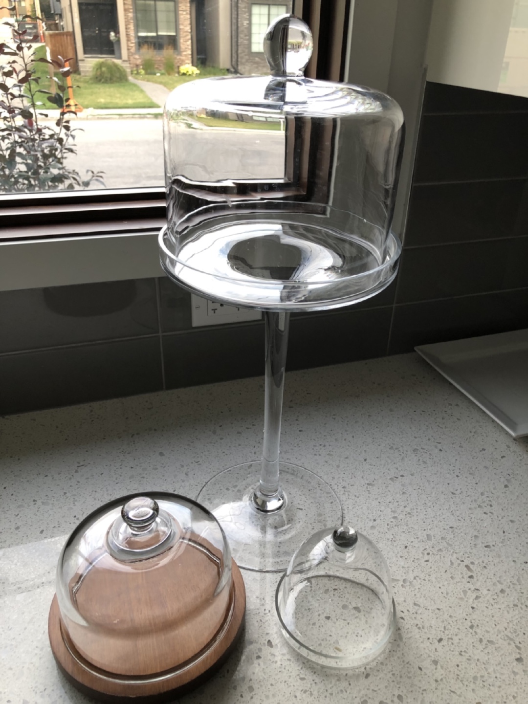 Glass Cake Stands & Domes, Set of Three - photo 2