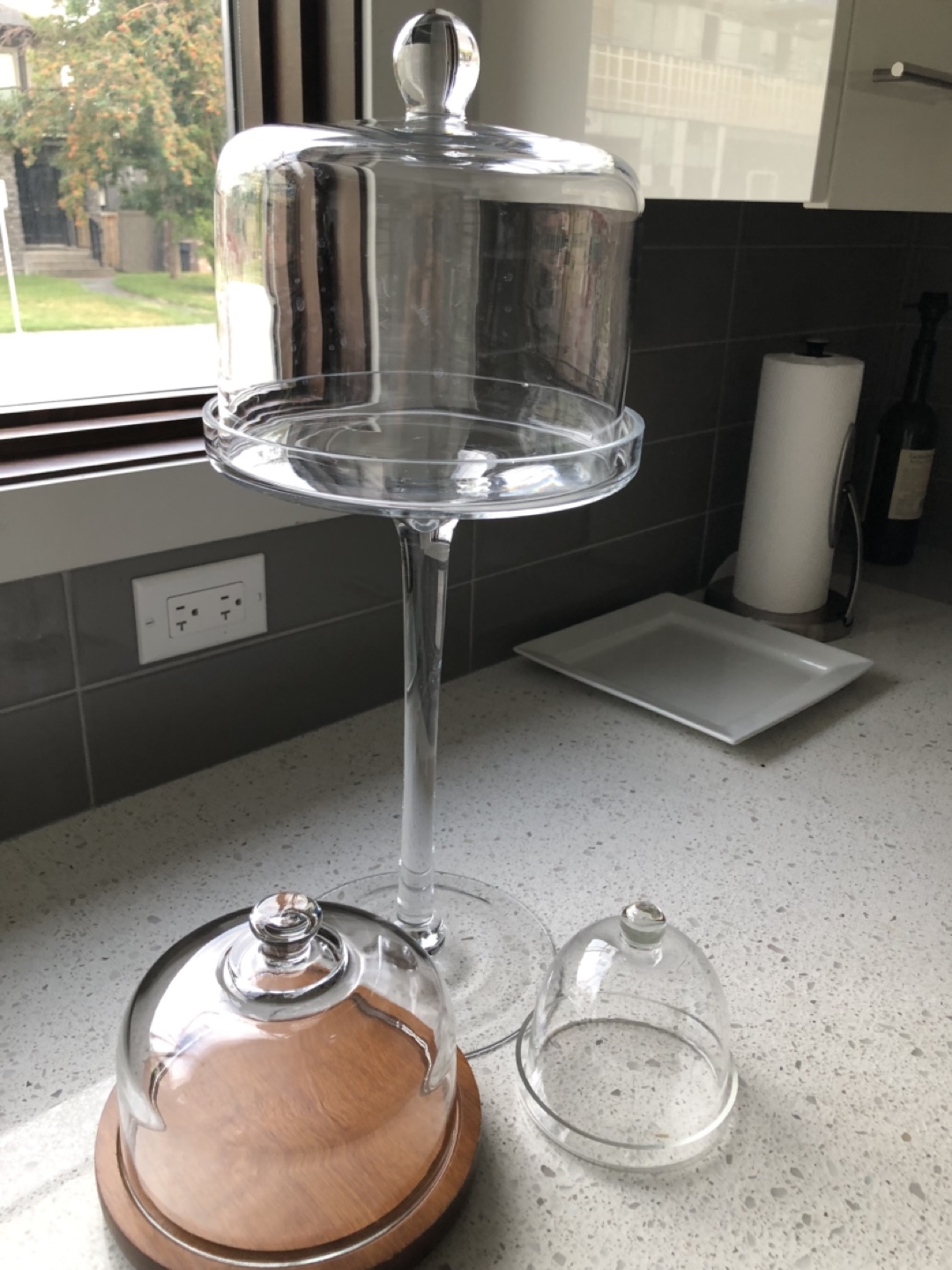 Glass Cake Stands & Domes, Set of Three - photo 3