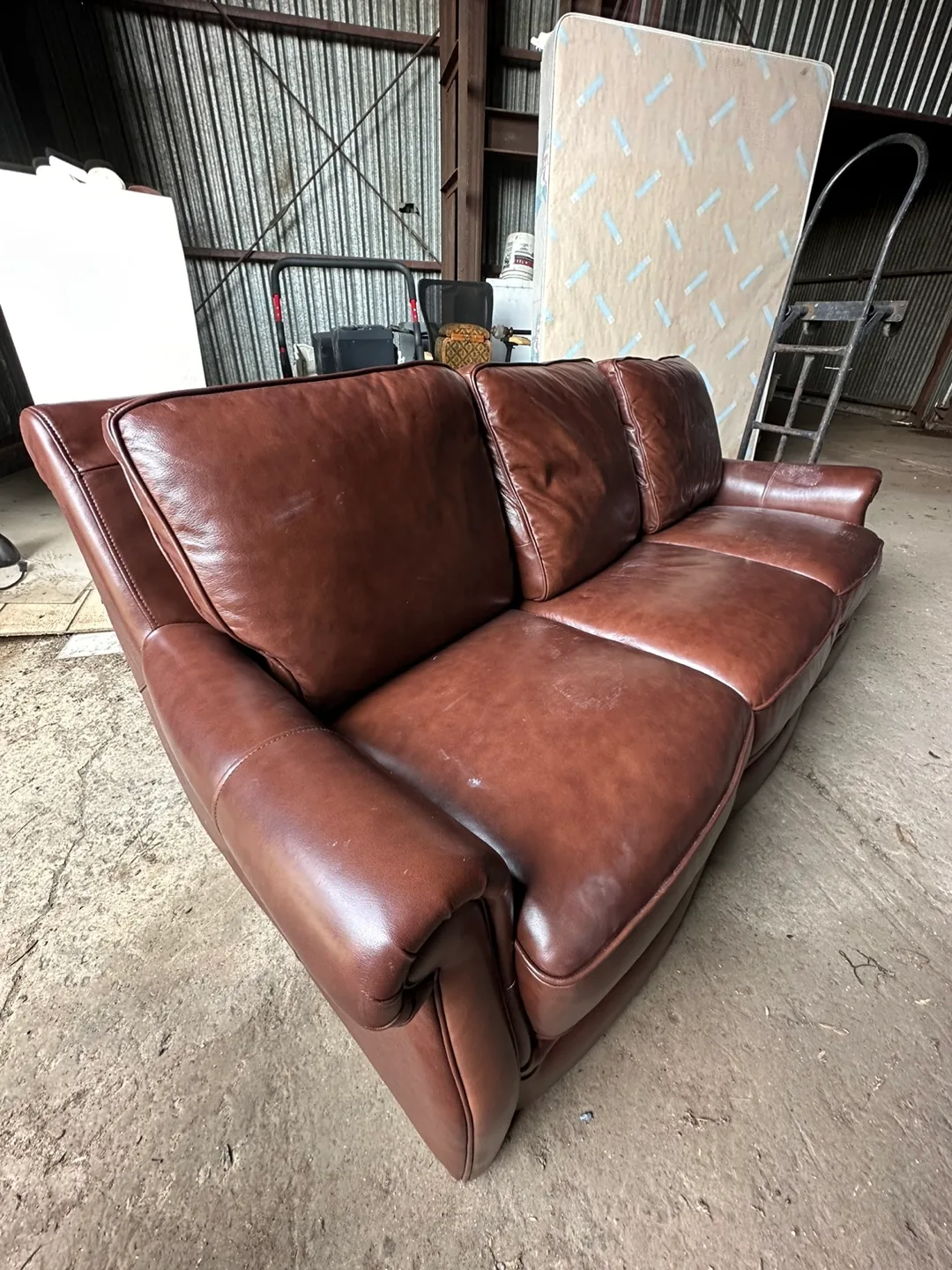 Brown Leather Sofa image indicator(3)