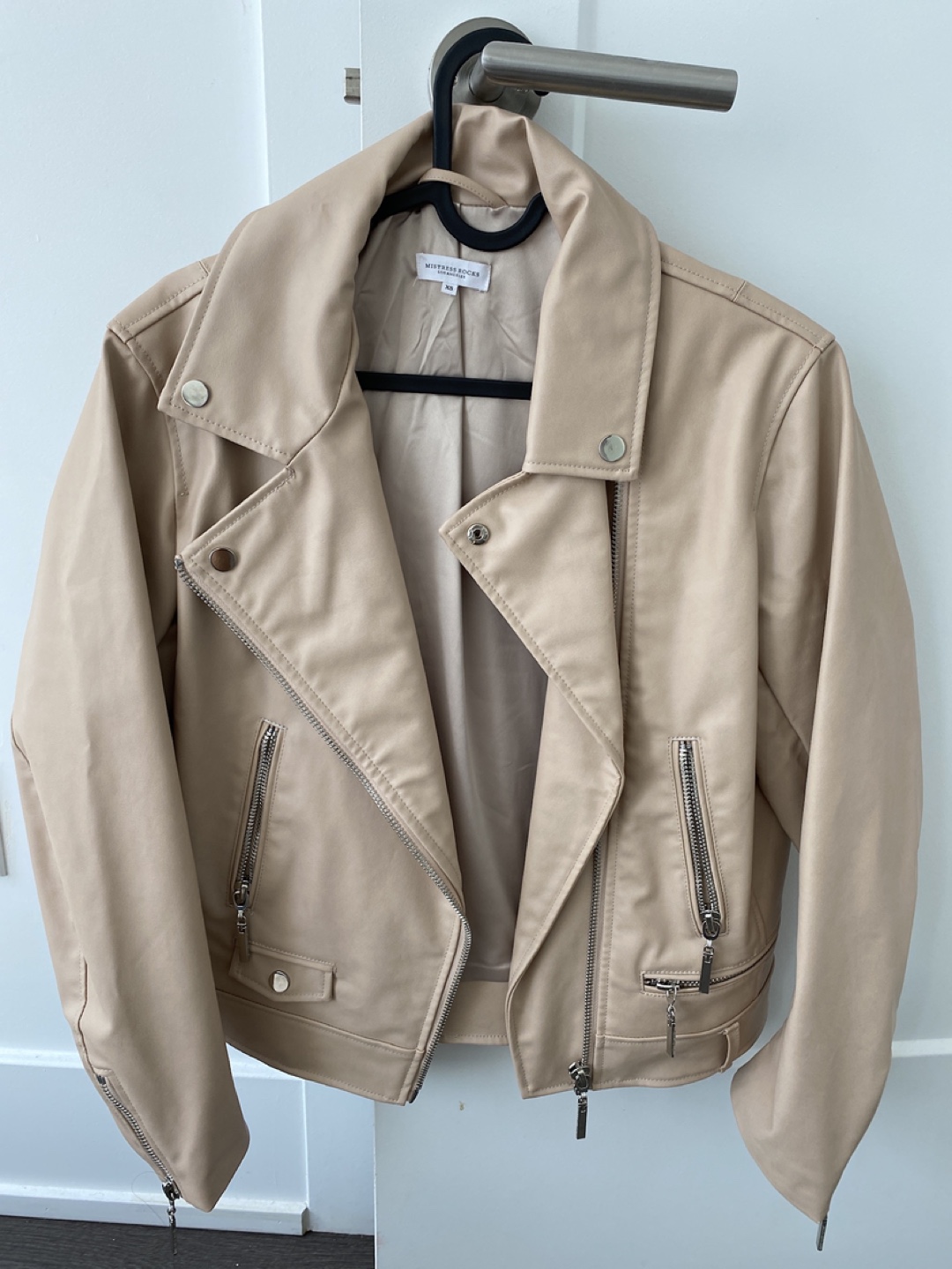 Mistress Rocks Los Angeles Beige Faux Leather Jacket - XS - photo 3