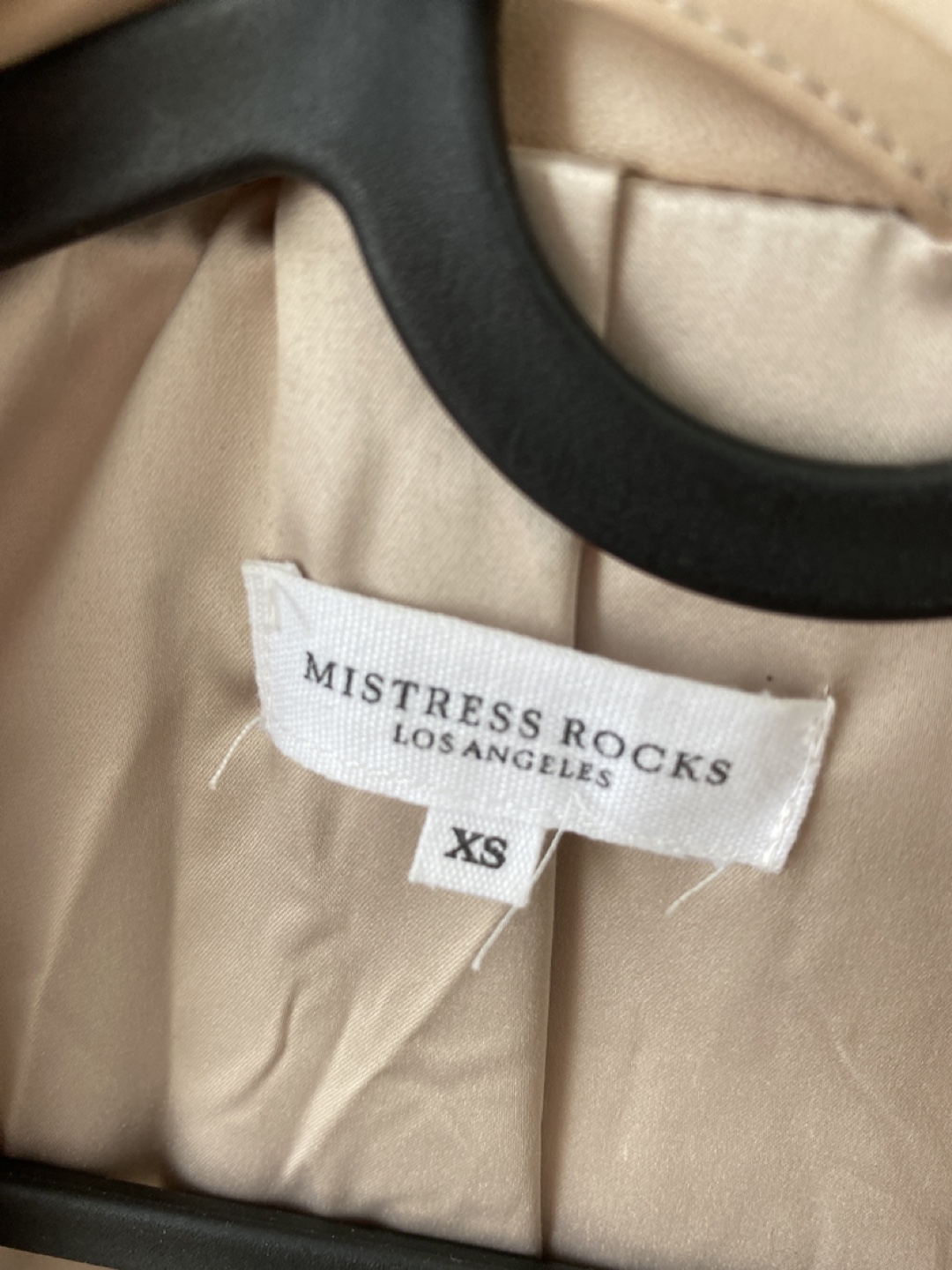 Mistress Rocks Los Angeles Beige Faux Leather Jacket - XS