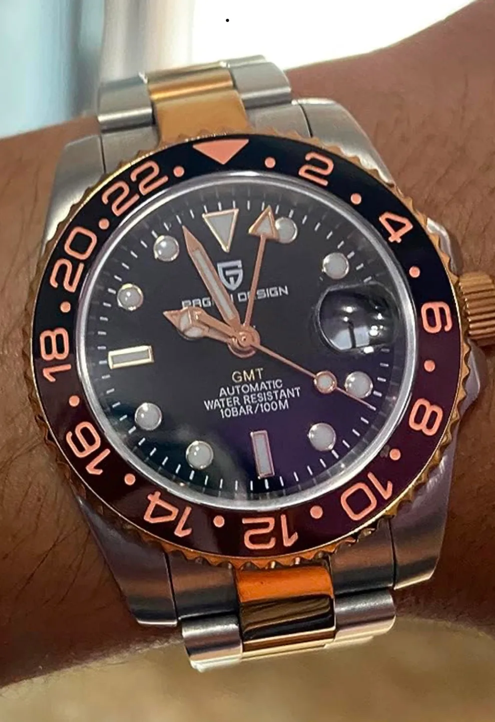 Pagani Design Rootbeer Men GMT watch Automatic image indicator(4)