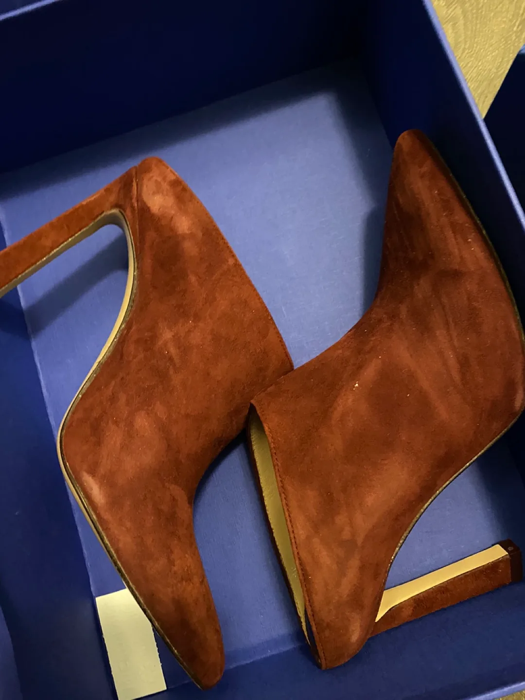 Stuart Weitzman Burgundy Suede Mules image indicator(4)