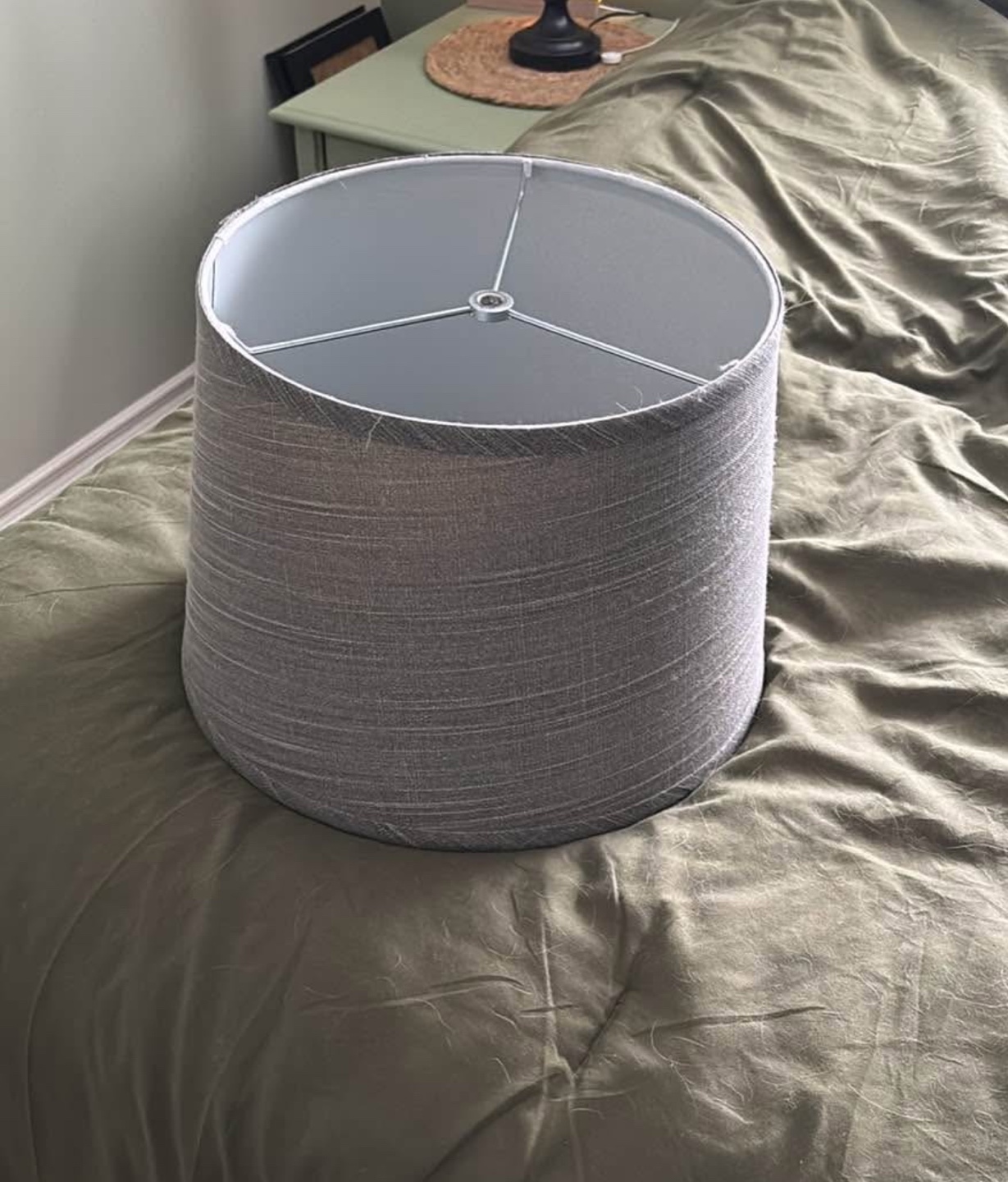Pair of Grey Linen Lampshades
