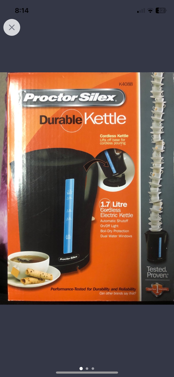 Proctor Silex K4097PS 1.7 Litre Cordless Kettle - Black