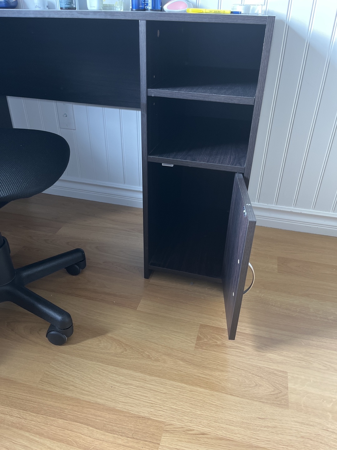 Black Computer Desk and Mesh Office Chair Set - photo 2