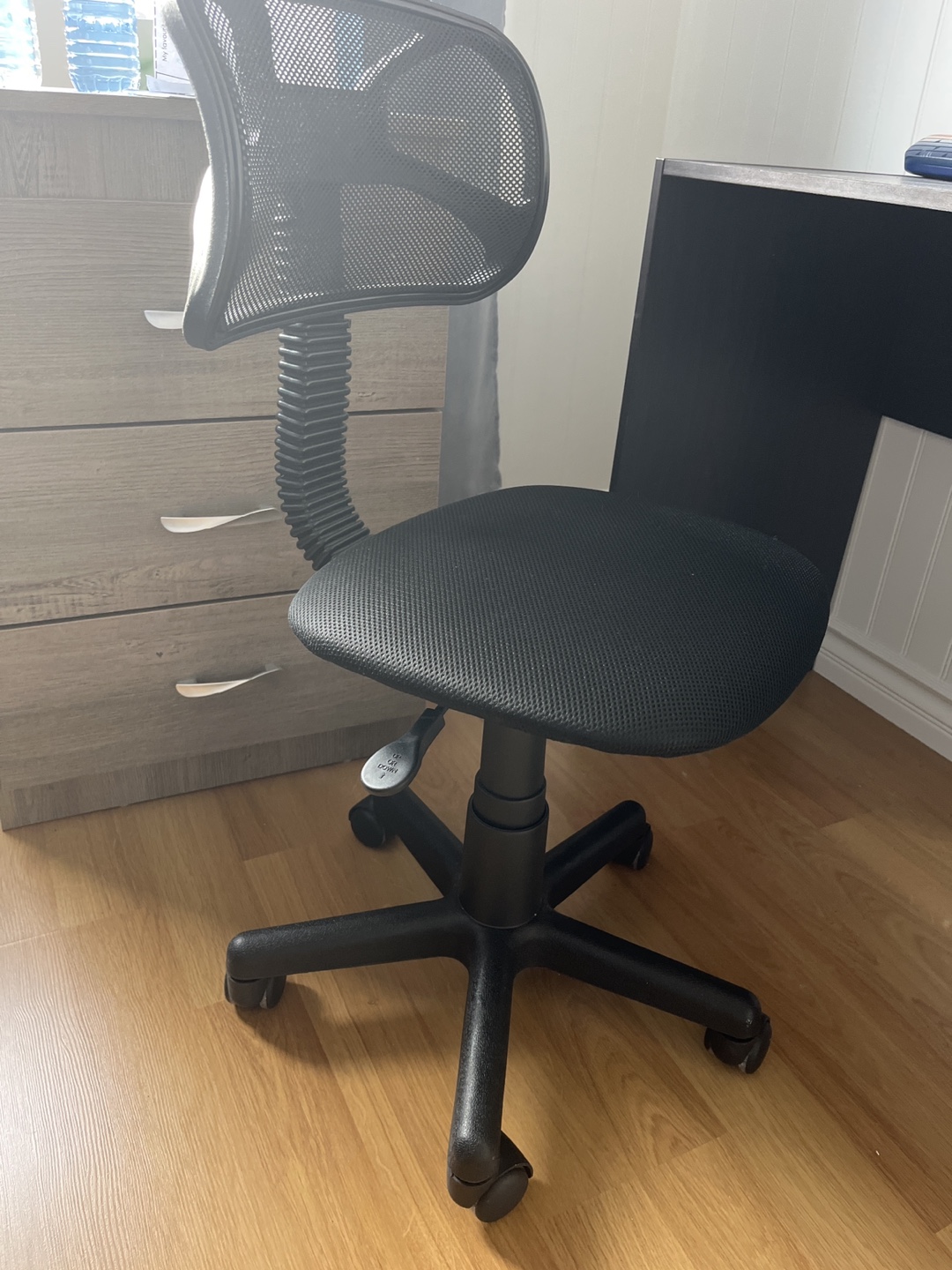 Black Computer Desk and Mesh Office Chair Set - photo 3