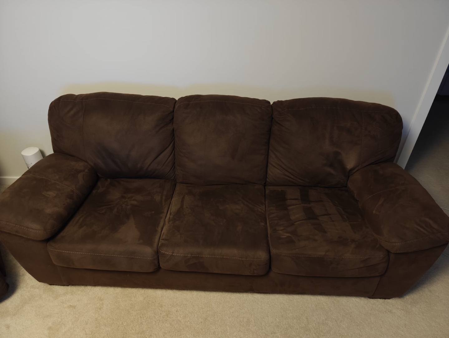 Brown Microfiber Sofa and Loveseat Set