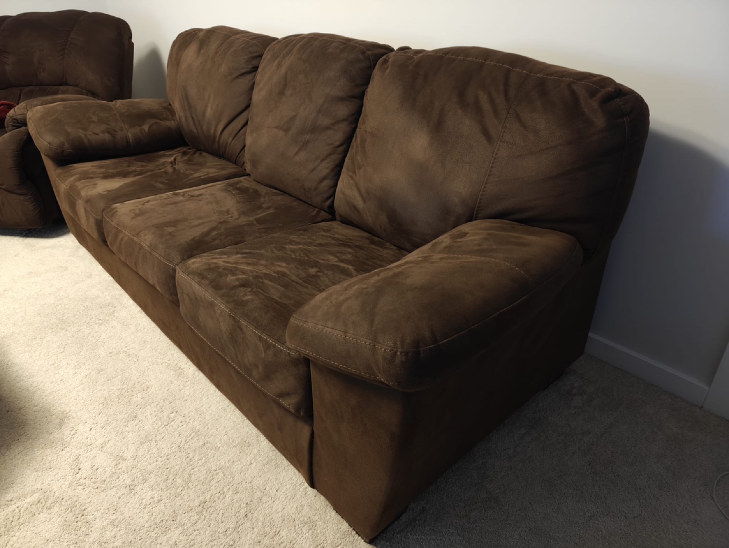 Brown Microfiber Sofa and Loveseat Set - photo 4